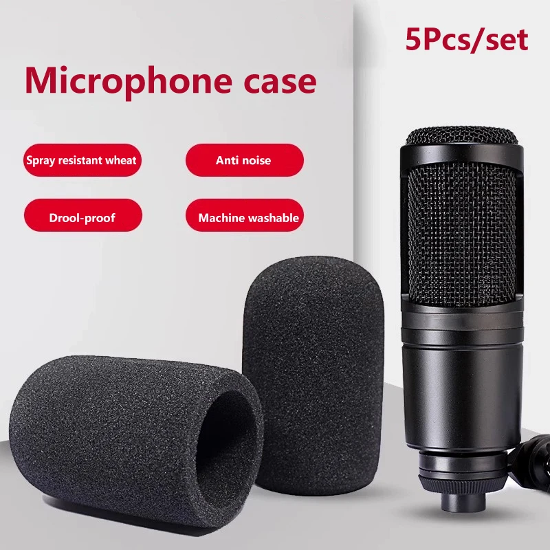 **5Pcs Windscreen Microphone Sponge Windproof Mic Cover Foam Filter For Audio AT2020 ATR2500 AT2035 Recorder Windshield Pops