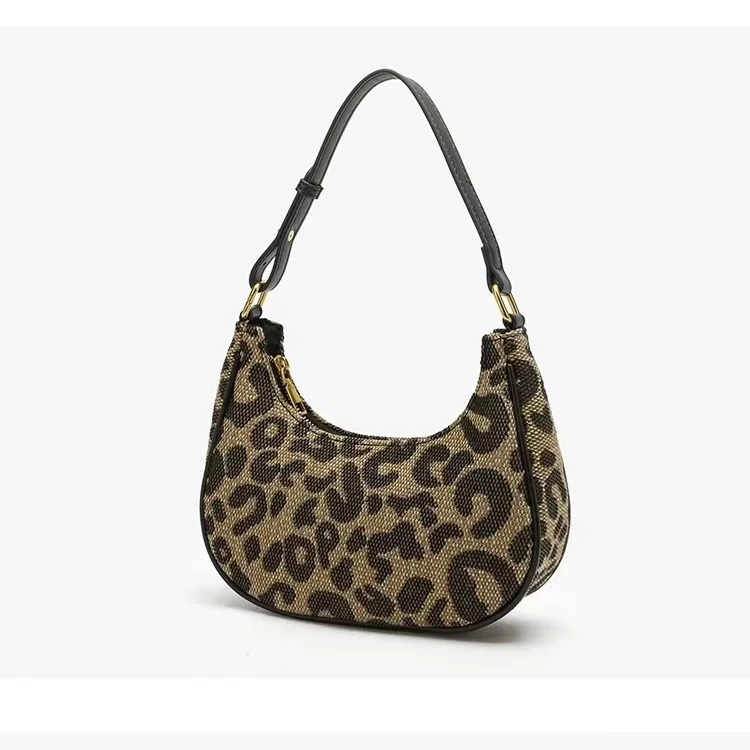 Miyagawa Contrast Color Bag Women\'s 2023 New Fashion Leopard Underarm Bag Single Shoulder Oblique Straddle Handbag