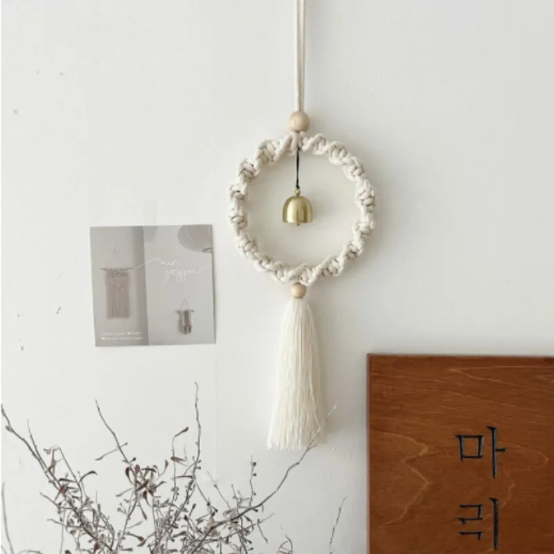 Macrame Hand-woven Shell Windbell Baby Bed  Wind Chime Pendant  Cotton Cord Handmade Wall Children\'s Room Decoration Car Gift