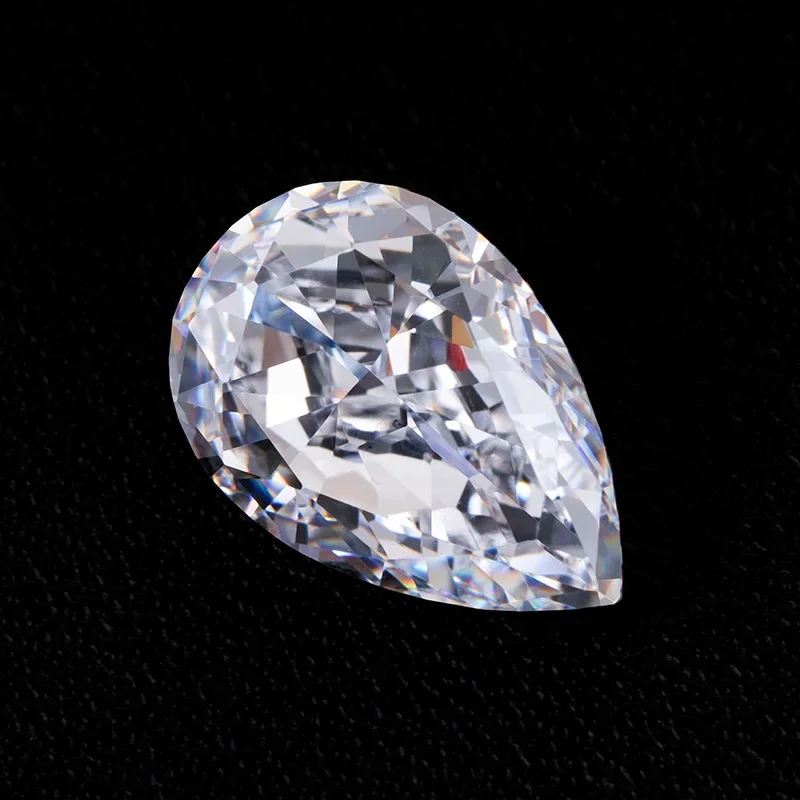 

Cubic Zirconia White Pear Shape Crushed Ice Cut Gemstones Synthetic Lab Zircon CZ 4K Cutting 5A Diy Jewelry Making Material