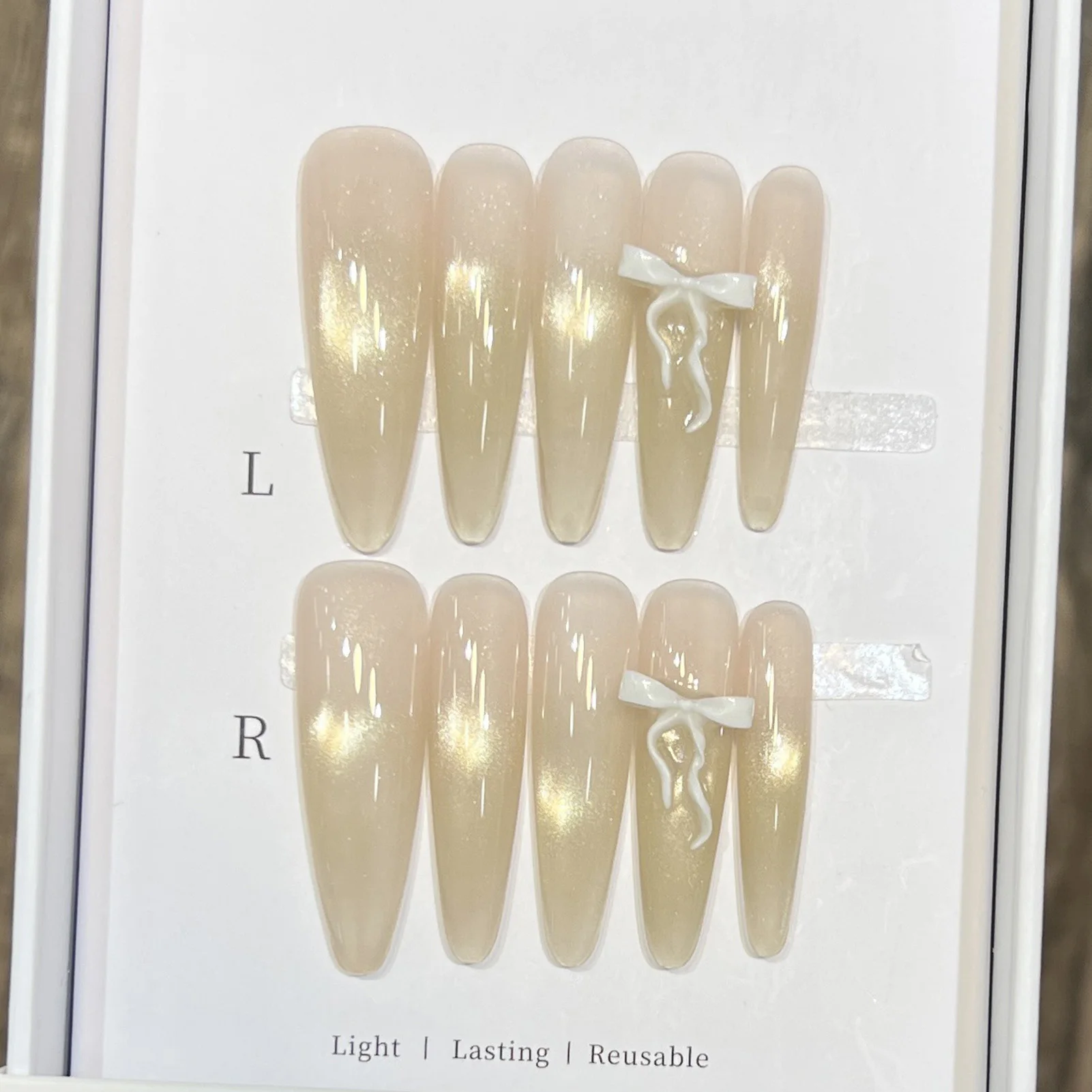 10 pezzi di occhi di gatto in vetro francese unghie finte con strass design floreale elegante stampa in resina sulle unghie per la festa nuziale