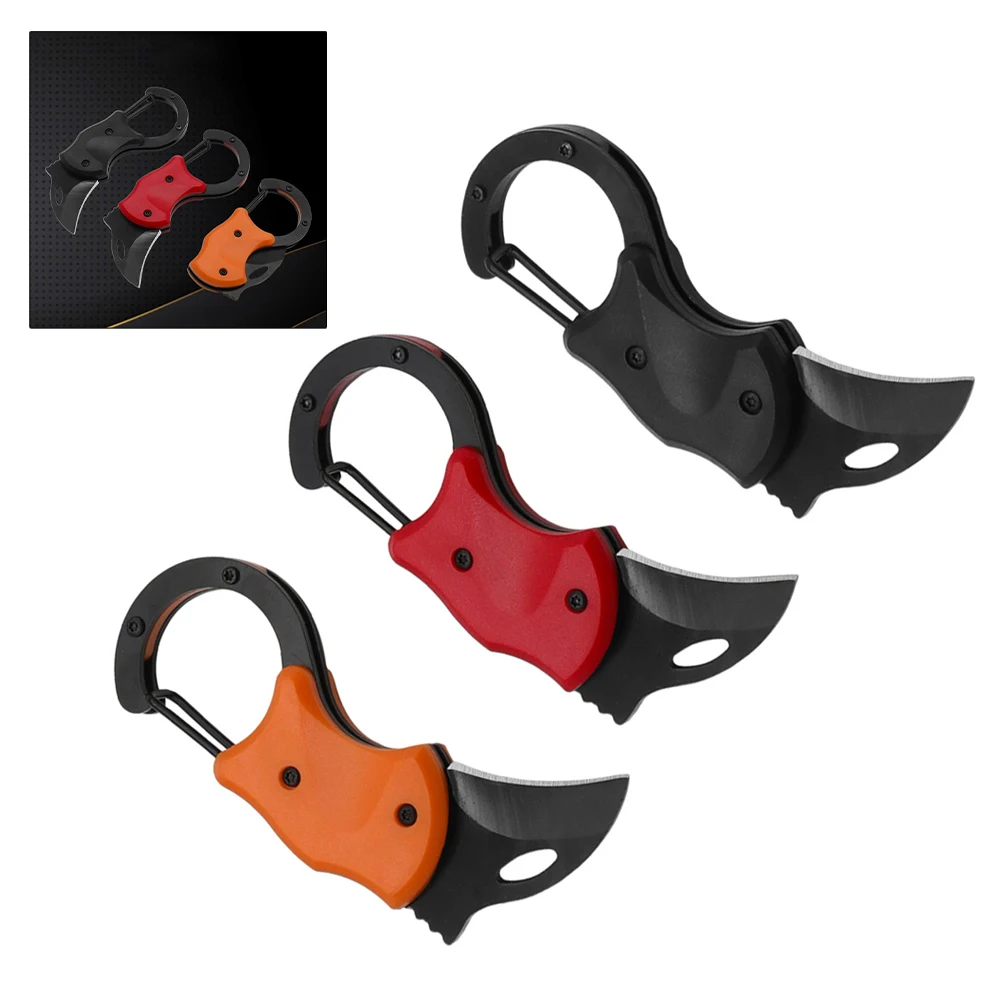 1 Pc Portable Small Pocket Cutter Carabiner Cutter Box Cutter Keychain Folding Cutter Unboxing Tools Outdoor Camping
