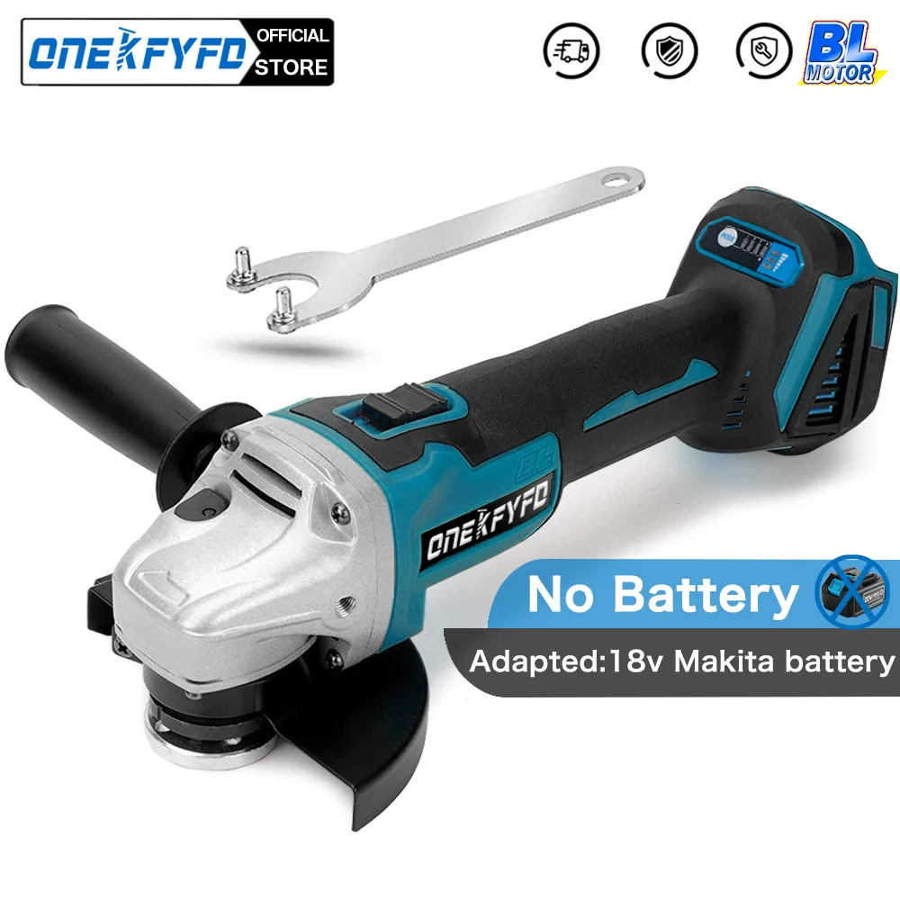 For Makita 18V 125mm Brushless Cordless Impact Angle Grinder DIY Power Tools Electric Polishing Grinding Machine Without Battery