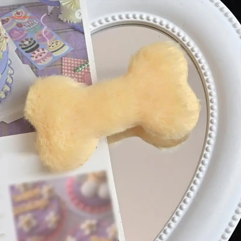 

Plush Bone Hair Clip Lovely Cartoon Hairclip Girl Fashion Small Barrettes for Various Event