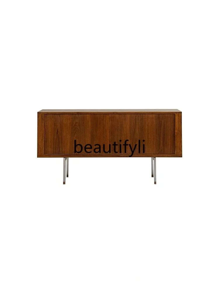 

xqqxqqSide cabinet\ Medieval retro style designer, dining side cabinet, living room rolling shutter door TV cabinet