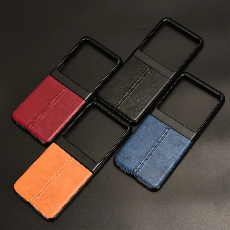 Suit For Motorola Razr 50 Case luxury car line leather back case for Motorola MOTO Razr 50 Razr50 2024 PC phone case