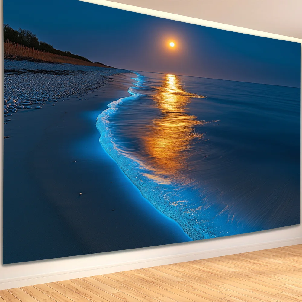 Sunrise Coast Theme Digital printing polyester wall hanging tapestry decorative Living room bedrooms Office background gift