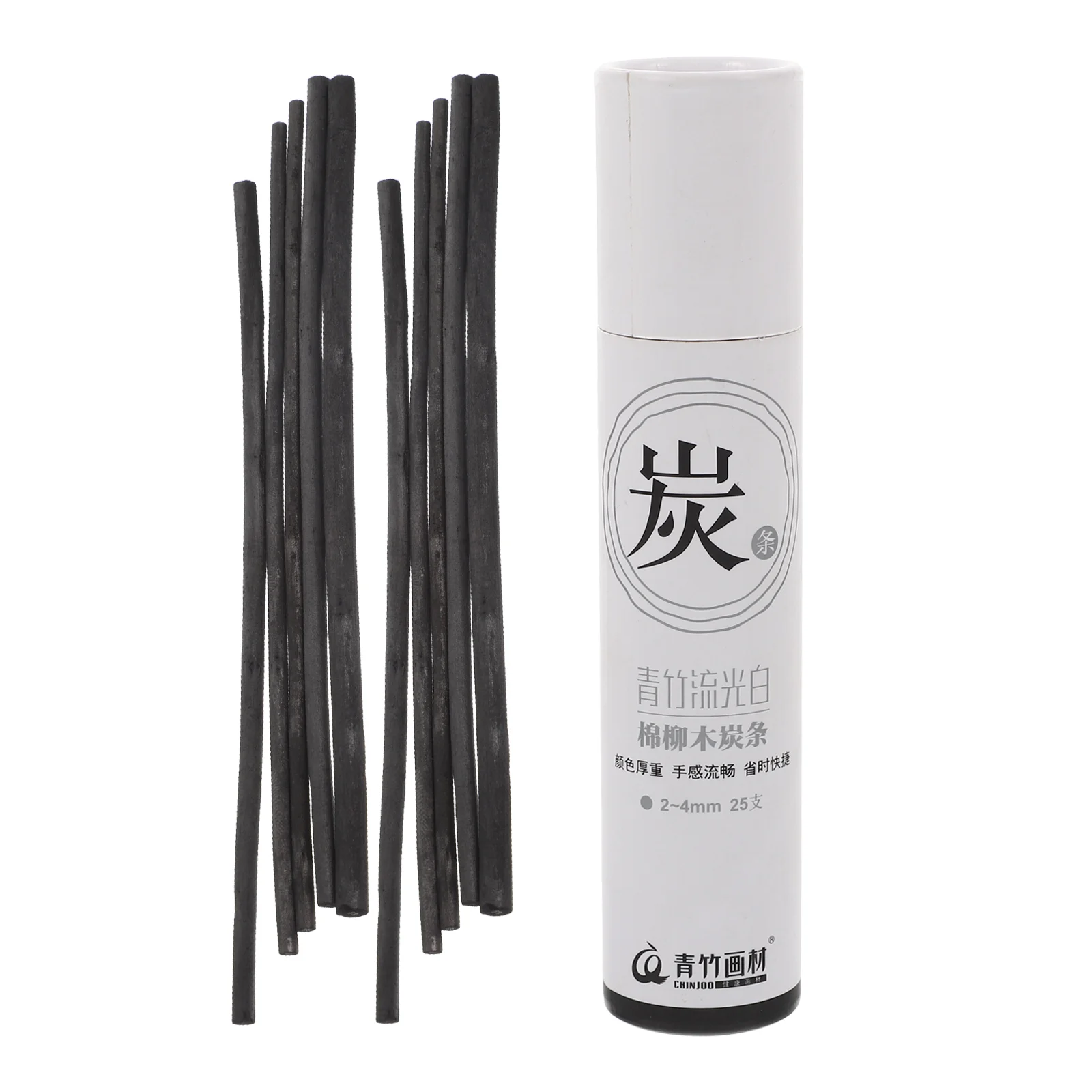 

25 Pcs Willow Charcoal Sticks for Painting Drawing Compressed Supplies Black Pencils Teens Adults Student