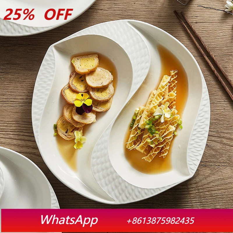 

LTT household grid features irregular white tableware creative cold dishes