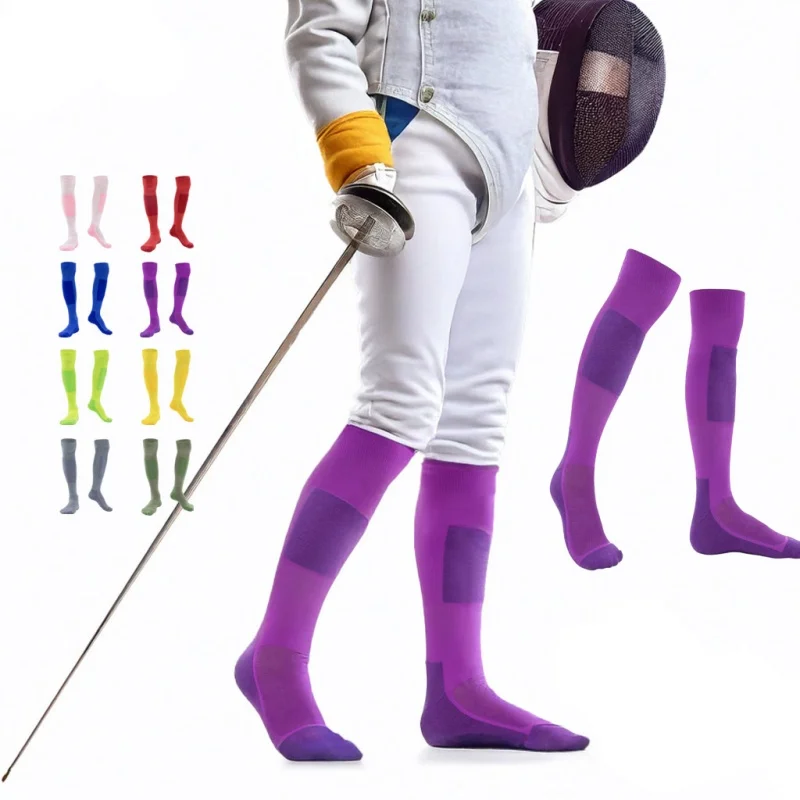 

1 пара носков для фехтования, хлопковые гольфы, защитные чулки для фехтования, утолщенные носки для фехтования для молодежи и взрослых