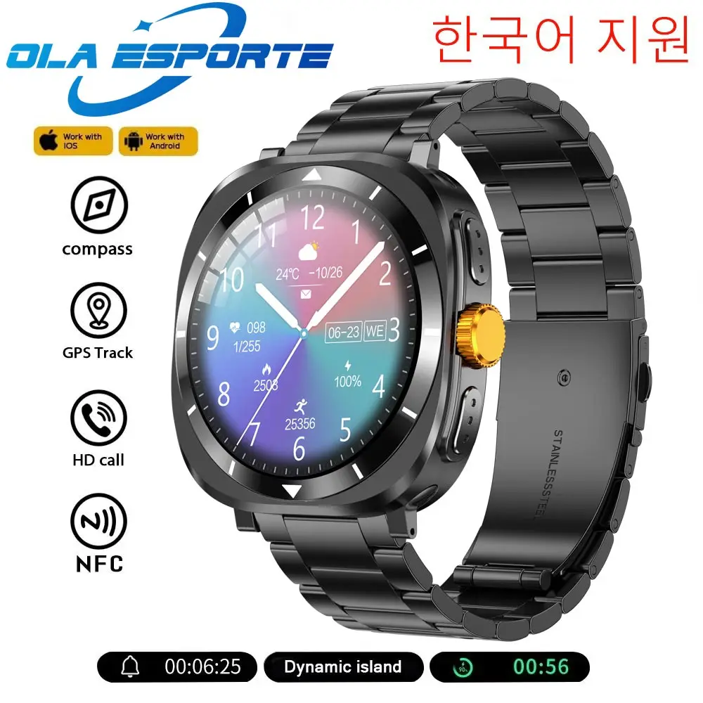 

Новые умные часы корейского языка для Samsung Watch 7 Ultra GPS Компас NFC Мужские умные часы Женские спортивные часы на открытом воздухе AMOLED BluetoothCall
