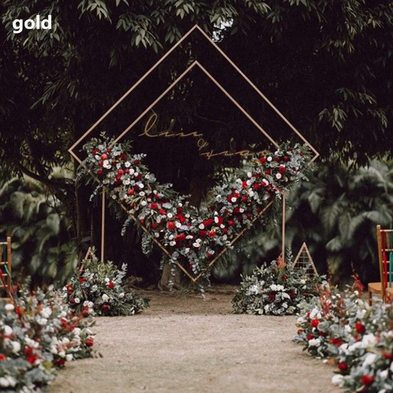 

80inch Diamond wedding iron arch wedding geometry arch ceremony wedding arch decor gold metal arch outdoor arch wedding backdrop