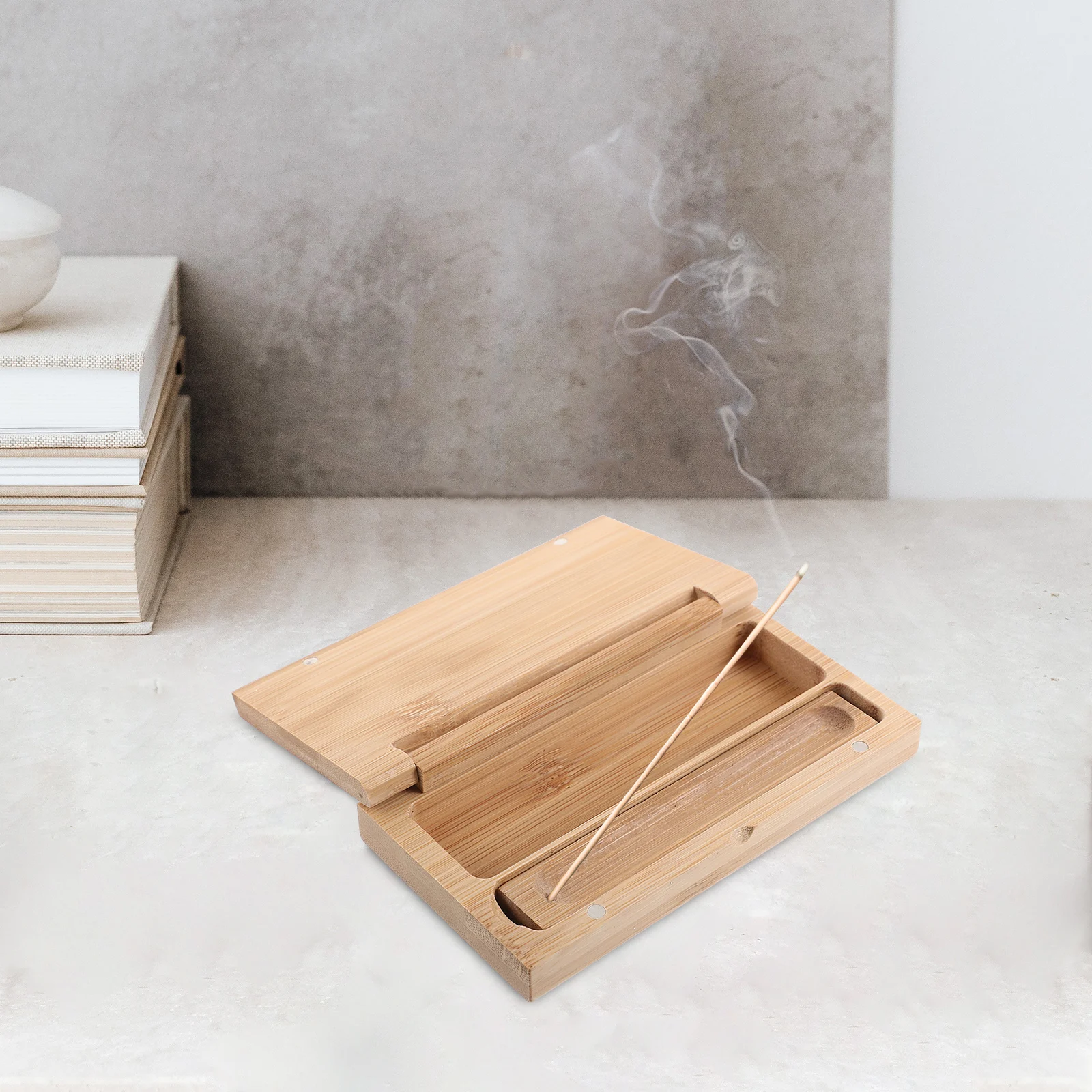 

2 Piece Bamboo Incense Box Incense Sticks Holder Stick Holder Storage Aromatherapy Portable Container Home Decor