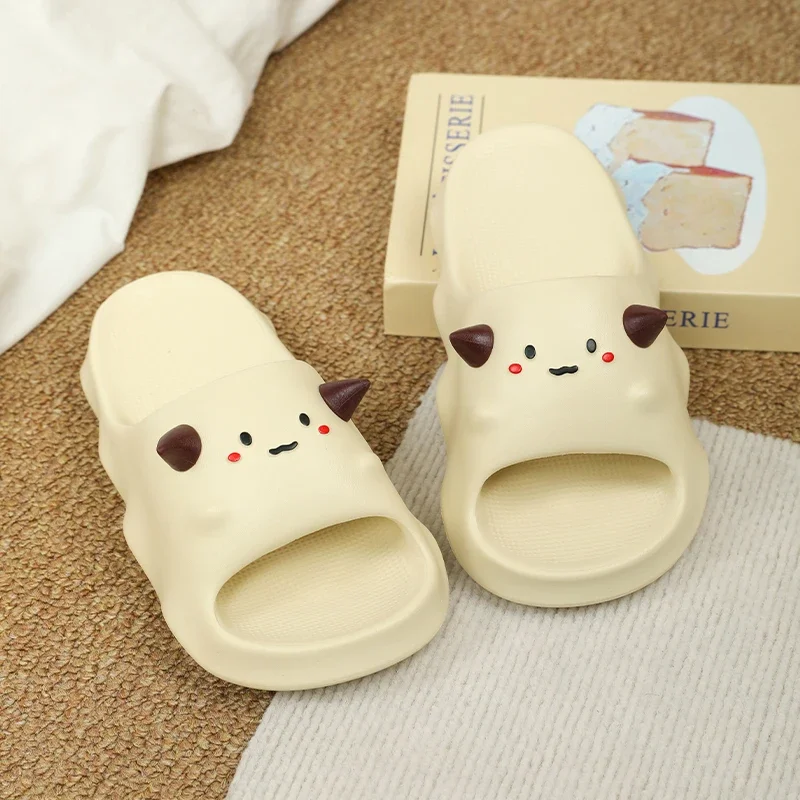 Мужские противоскользящие летние тапочки из ЭВА, женские мягкие сандалии на толстой подошве для ванной комнаты, домашняя уютная домашняя обувь унисекс