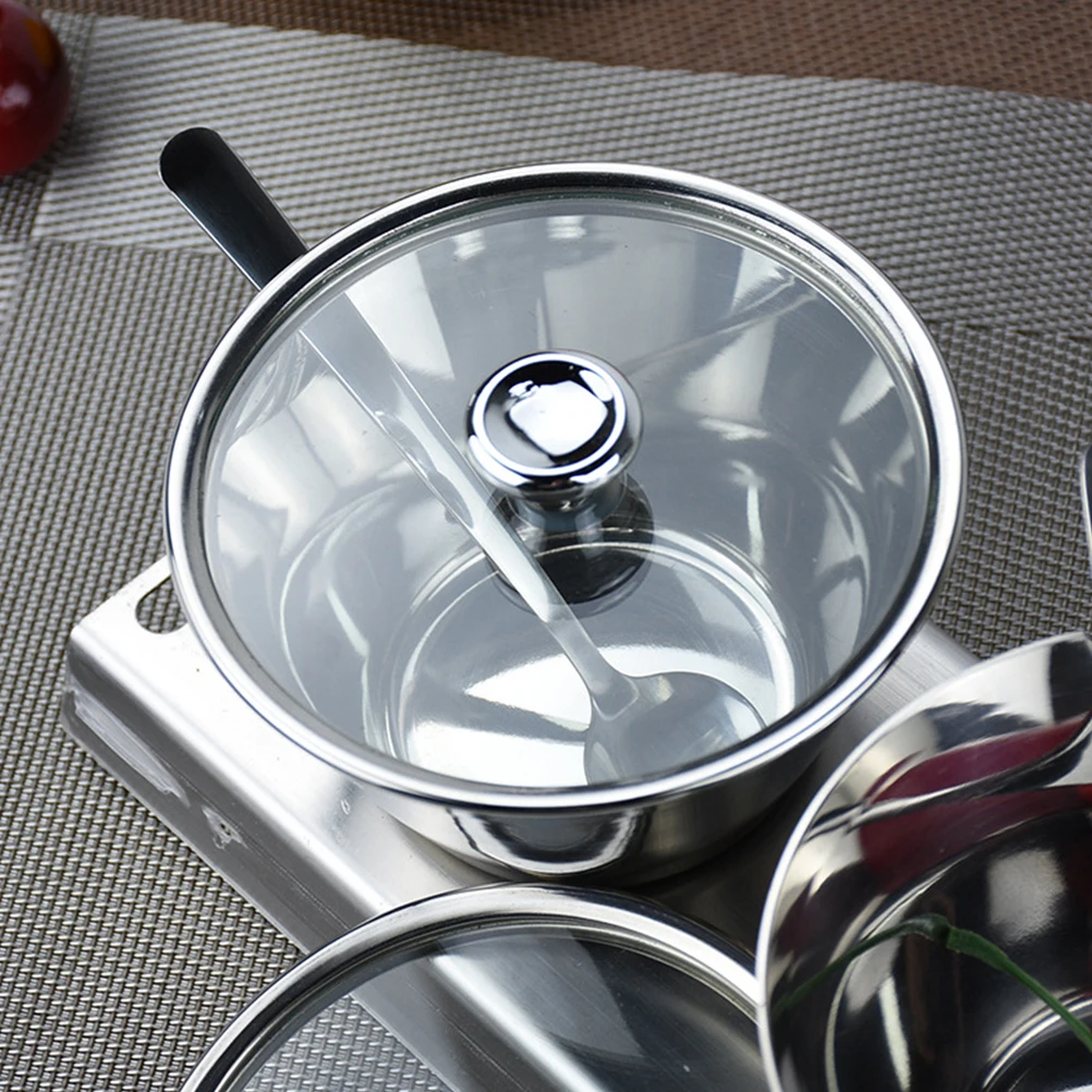 

1Pcs 250ml Stainless Steel Seasoning Pot Safe Elegant Visual Lid Multi-Purpose Kitchen Spice Jars Seasoning Pot
