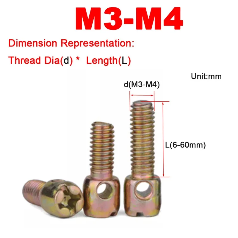 

Zinc Plated Lead Sealed Screw For Electric Meter Box M3 M4 With Hole Cross Bolt