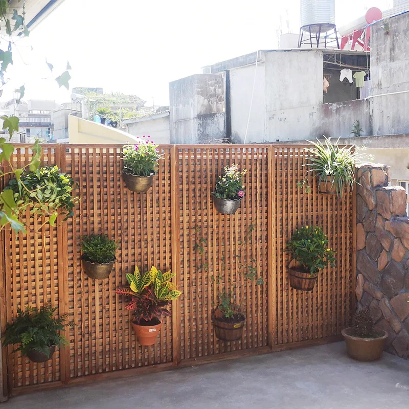 courtyard carbonized anticorrosive wood fence fence garden fence vine climbing frame balcony guardrail indoor partition flower s