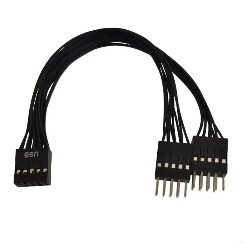 USB 9 Pin to Double 9Pin Adapter Shielded USB 9Pins to 2x 9 Pin Converter for Motherboard USB Power Extension 17CM