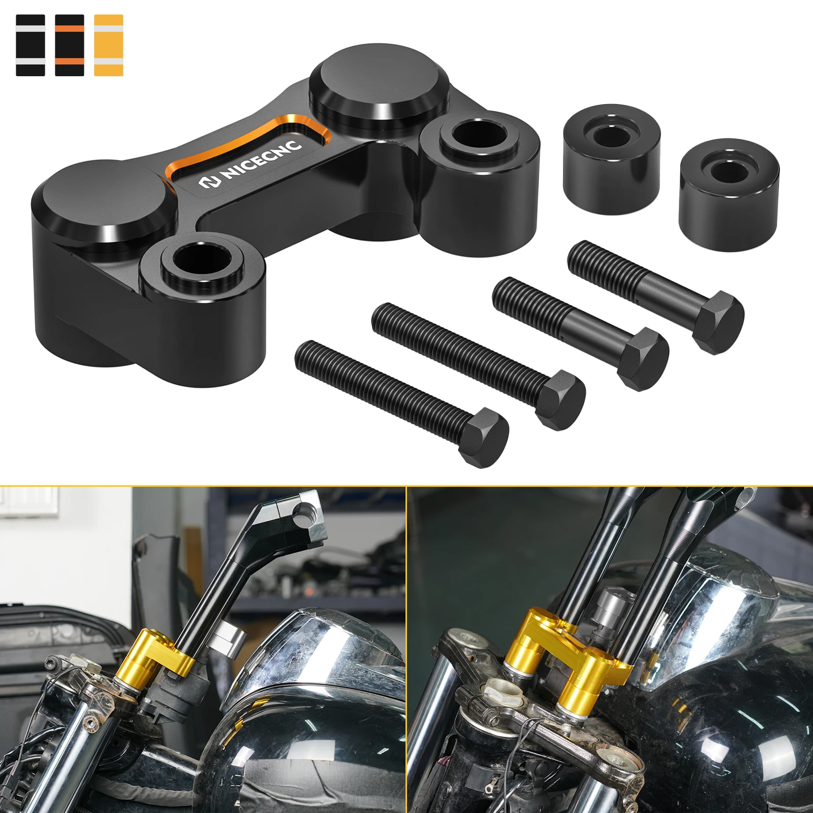 

2.5" Handlebar Riser Pullback Plate for Harley Street Bob 114 FXBBS Low Rider S FXLRS 117 Softail FXST Road King FLHR Road Glide
