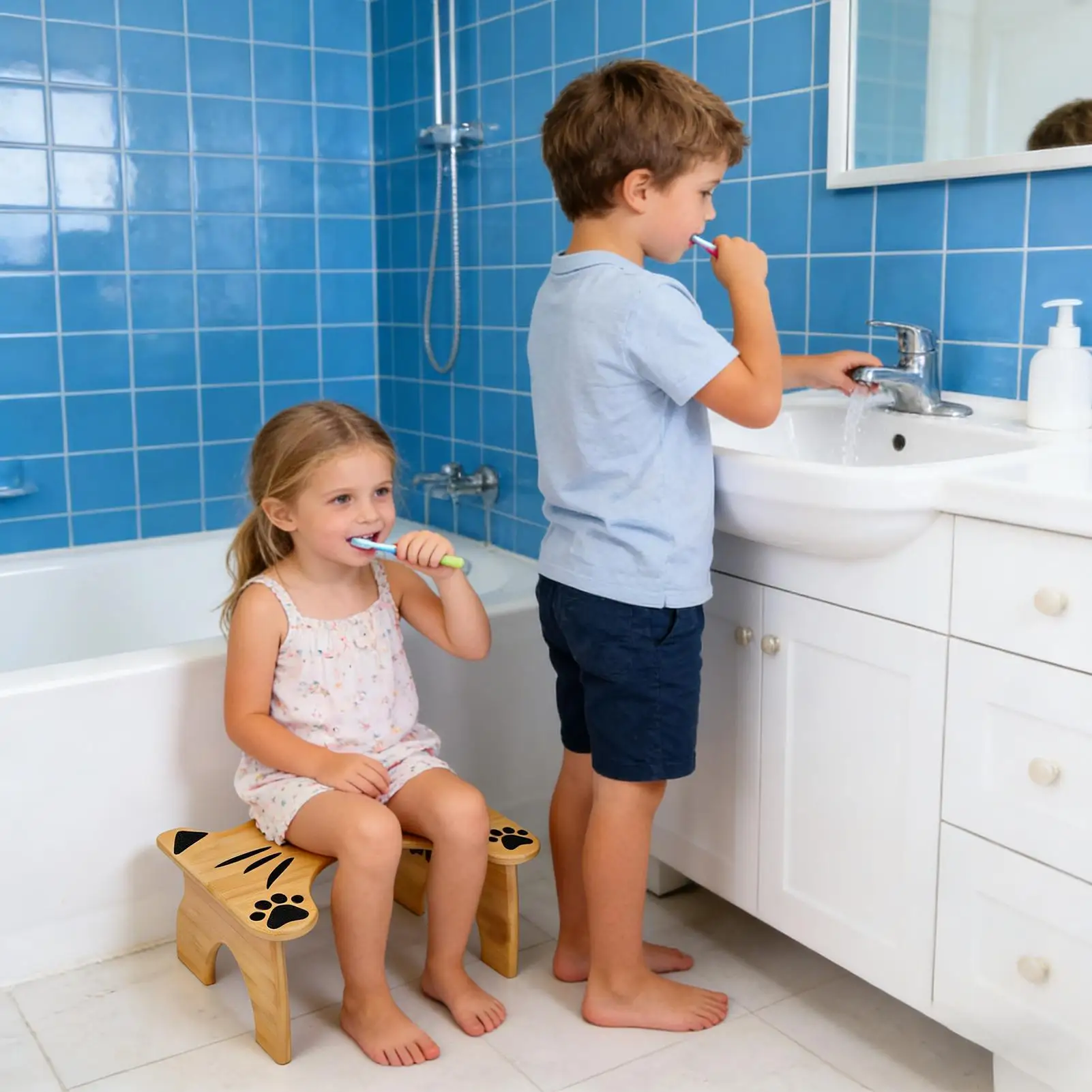 

Табурет для унитаза, регулируемый нескользящий табурет для ног для взрослых, складной деревянный табурет для унитаза высотой 7 дюймов для пожилых людей, душ