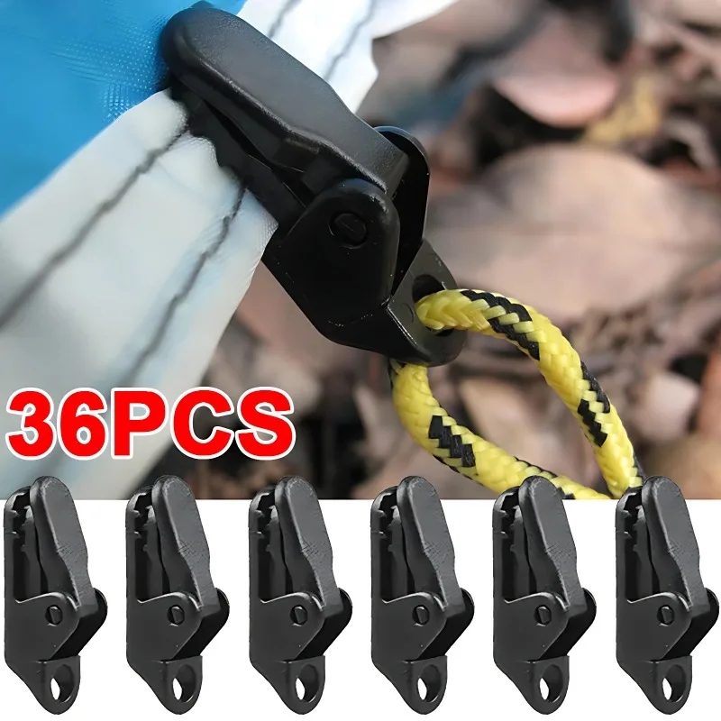 Awning Rope Clamp Tarpaulin Clip Snap Outdoor Camping Tent Holder Accessories Tent Camping Survival Tighten Tool Crocodile Clip