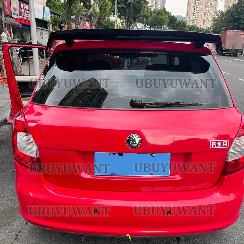 For Skoda Fabia 2006-2019 Car Styling High Quality ABS Plastic Unpainted Color Rear Spoiler Trunk Lip Wing