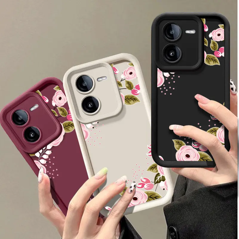 Pretty Flower Fashine Case For VIVO Y02 Y03 Y15S Y16 Y17 Y17S Y21 Y22S Y27 Y35 Y36 Y72 Y75 Y76 Y77 Y78 Y100 5G Soft Cover Shell