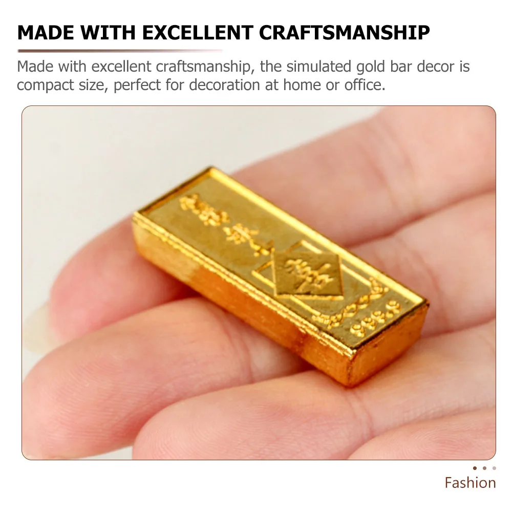 

10Pcs Simulation Metal Gold Bars Decorative Fake Gold Bricks Party Photo Props Stage Fake Game Props Realistic