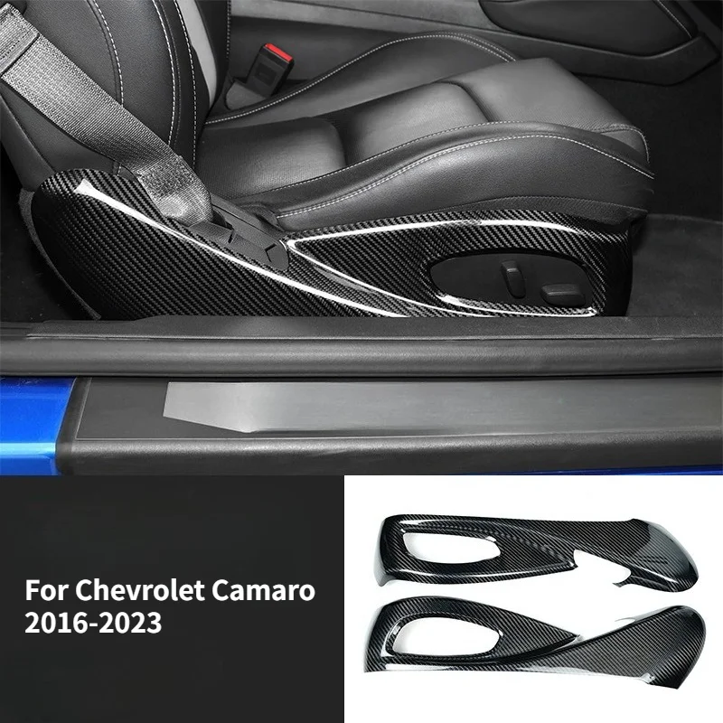 For Chevrolet Camaro Real Dry Carbon Fiber 2016-2023 Interior Seat Adjustment Switch Panel Decoration Modification Accessories