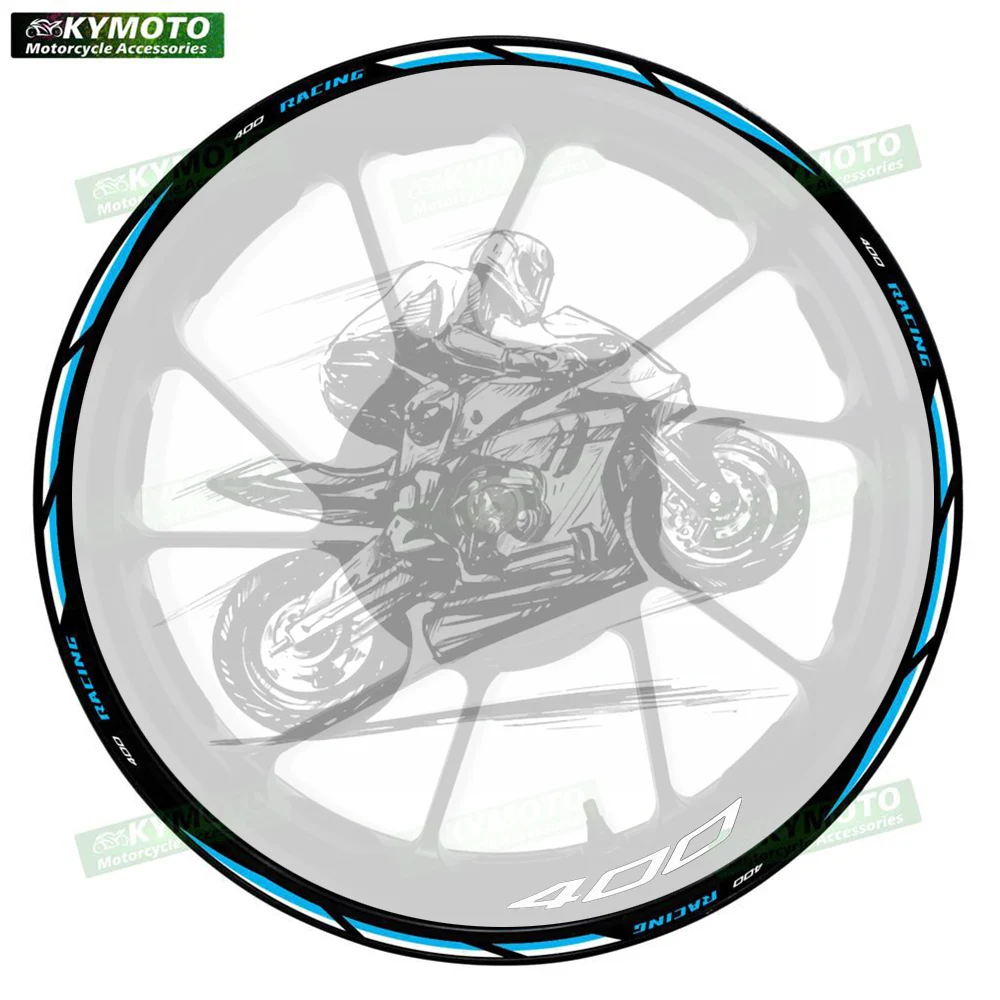 

For NINJA400 NINJA 400 motorcycle accessories 17 inch front and rear wheel stickers fairing reflective decals decoration