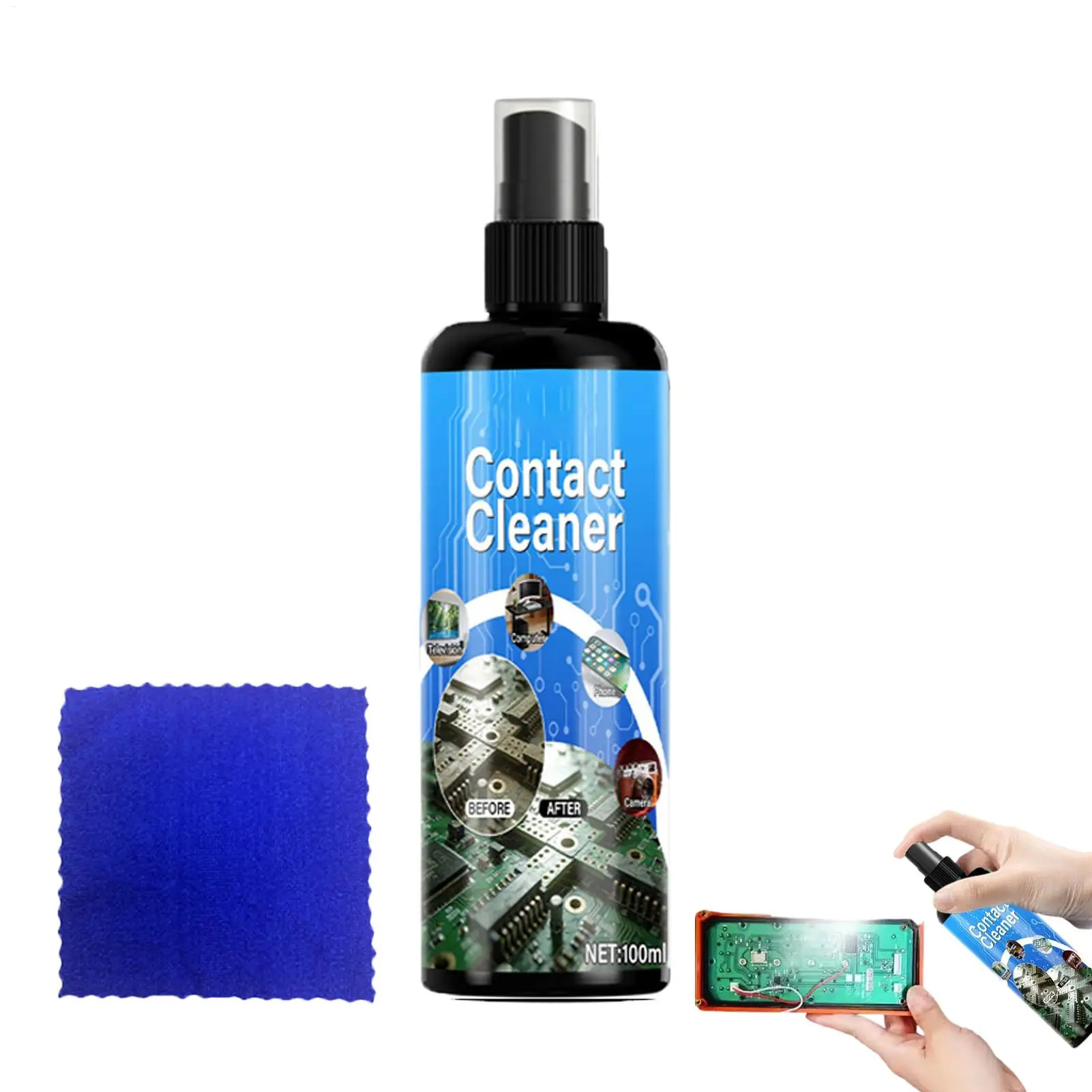 100ml Electrical Contact Cleaner Spray Fast-Drying for Automotive Plugs Motherboard Circuit Board Phone Keyboard Cleaning