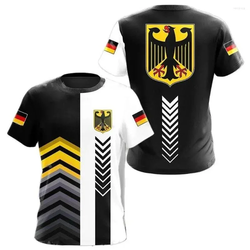 German Flag Print Men's T Shirt Fashion Casual O-Neck Short Sleeve Top Street Trend Harajuku Women Kid Slim Tees Clothing