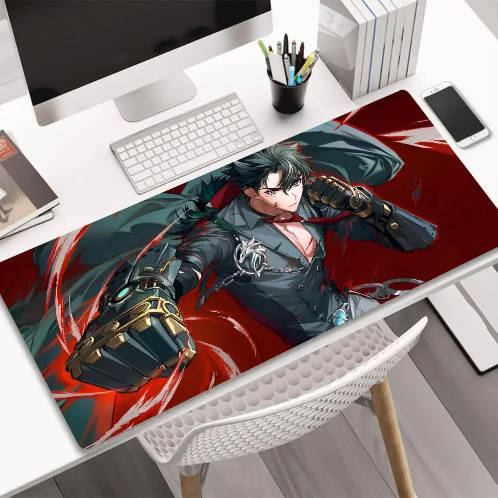 Anime Genshin Impact Wriothesley Mousepad Large Gaming Mouse Pad LockEdge Thickened Computer Keyboard Table Desk Mat