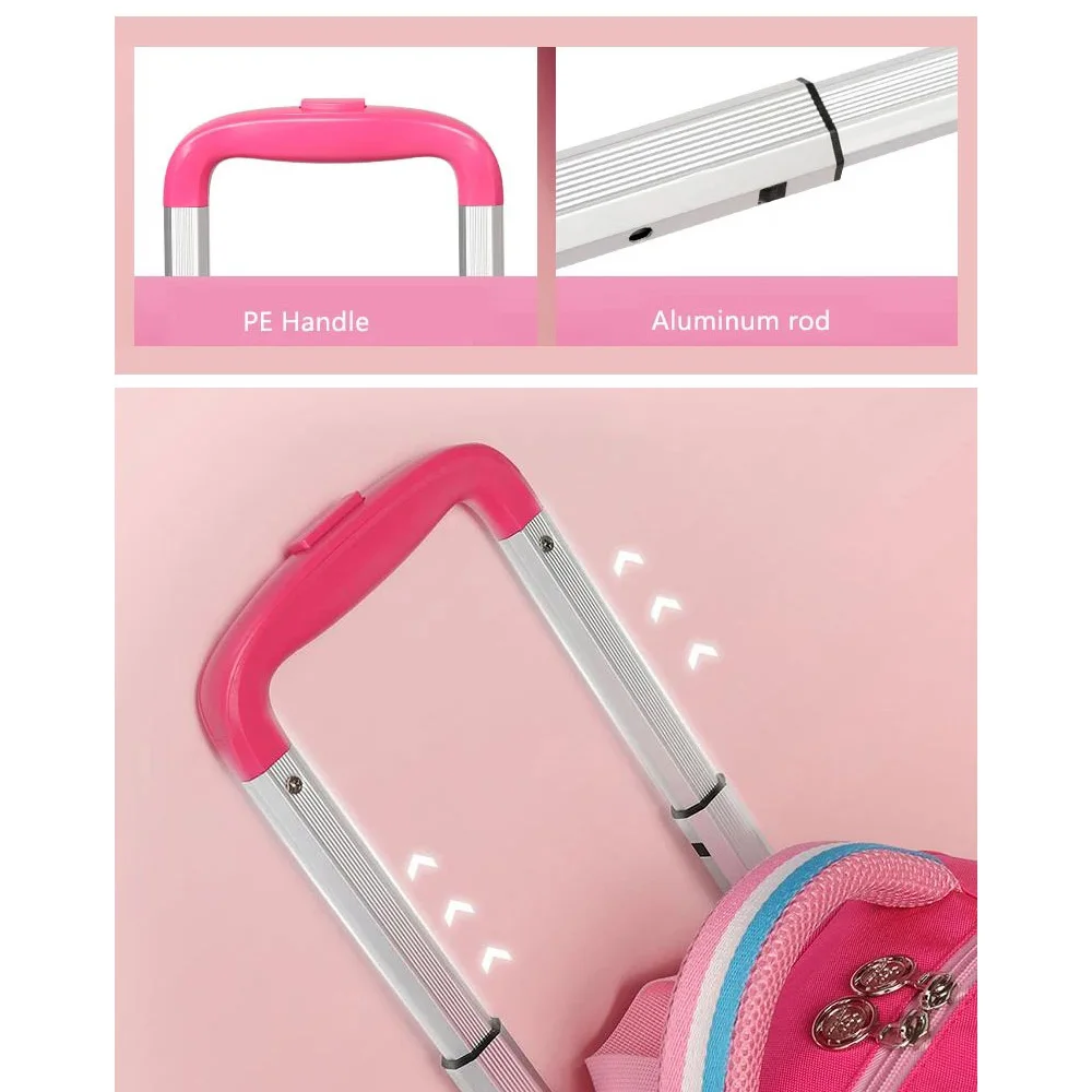 SUN EIGHT Kid Trolley zaino borsa con ruote borsa da scuola per bambini ruote asta espandibile carrello ad alta funzione