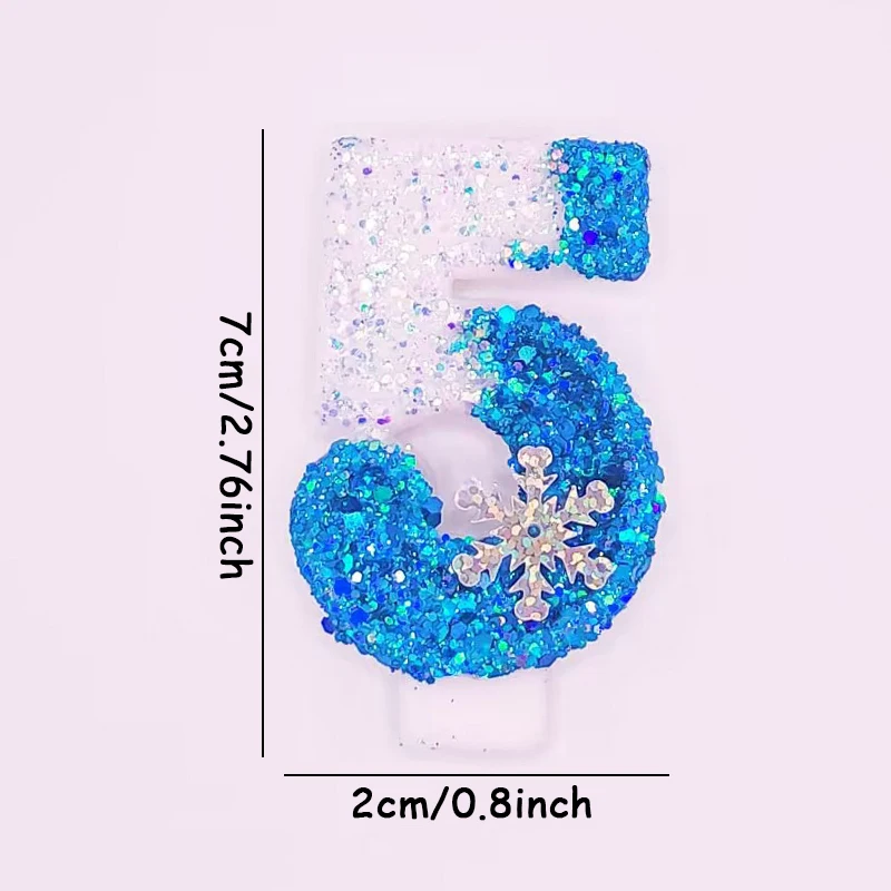 1 قطعة شموع عيد ميلاد الأميرة 0-9 عدد شمعة الكعكة بريق الأزرق الأبيض كعكة توبر الاطفال حفلة عيد ميلاد الذكرى احتفال ديكور #6