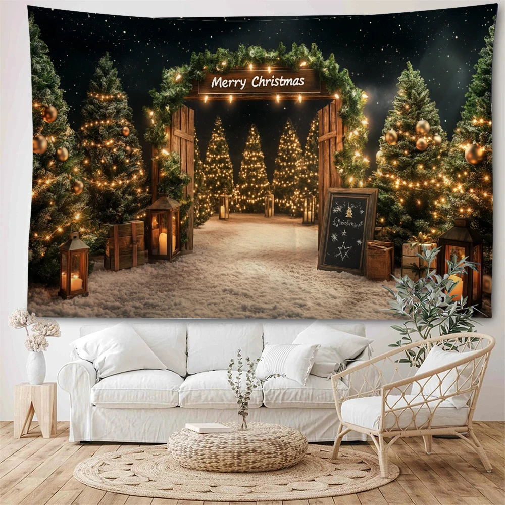 

Christmas tree, Christmas melon ball, Christmas lights, Christmas atmosphere, background decoration, tapestry, home party decora