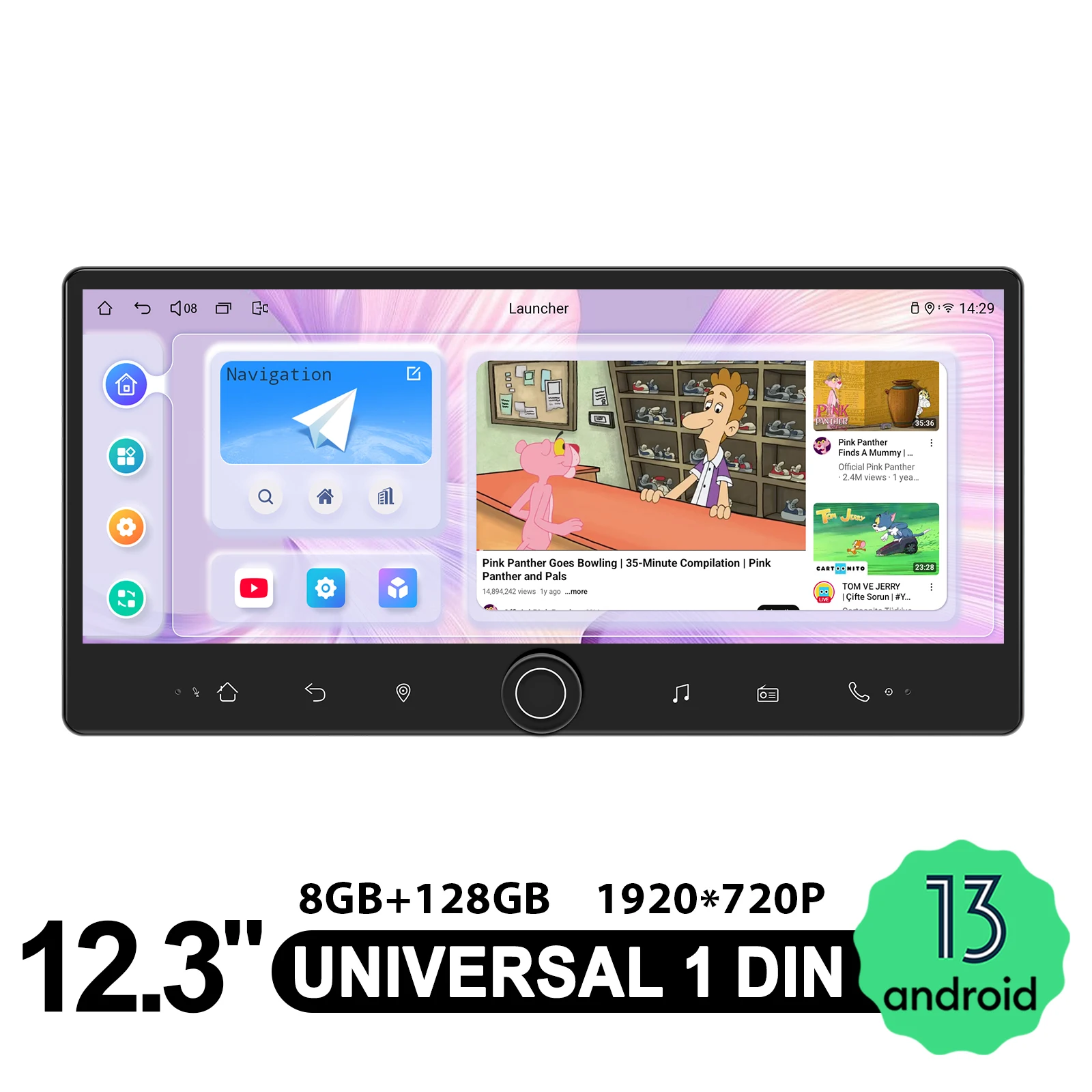 JOYING 12.3 بوصة أجهزة راديو ستيريو للسيارة مشغل وسائط متعددة صوت السيارة CarPlay وAndroid Auto مع HDMI 360 °   منفذ الكاميرا SUB Out SWC FM/AM