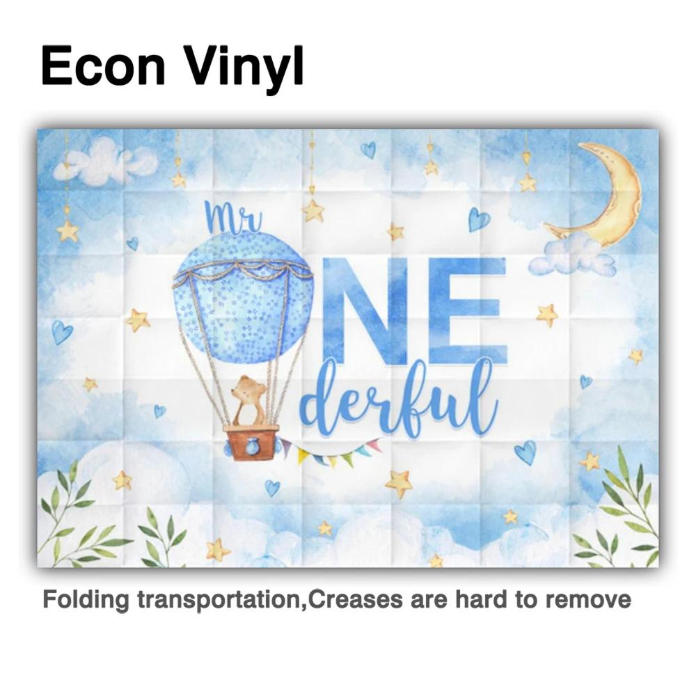 Funnytree Onederful 1st Geburtstag Party Blue Boy Hintergrund Baby Dusche Himmel Heißer Luft Ballon Wolke Sterne Mond Photo Hintergrund