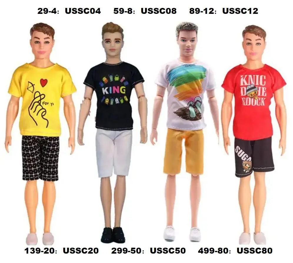 Kawaii 8 artículos/lote, ropa de muñeca Ken a la moda, atuendo, juguetes para niños, envío rápido, ropa Formal para niñas, juego DIY para niños