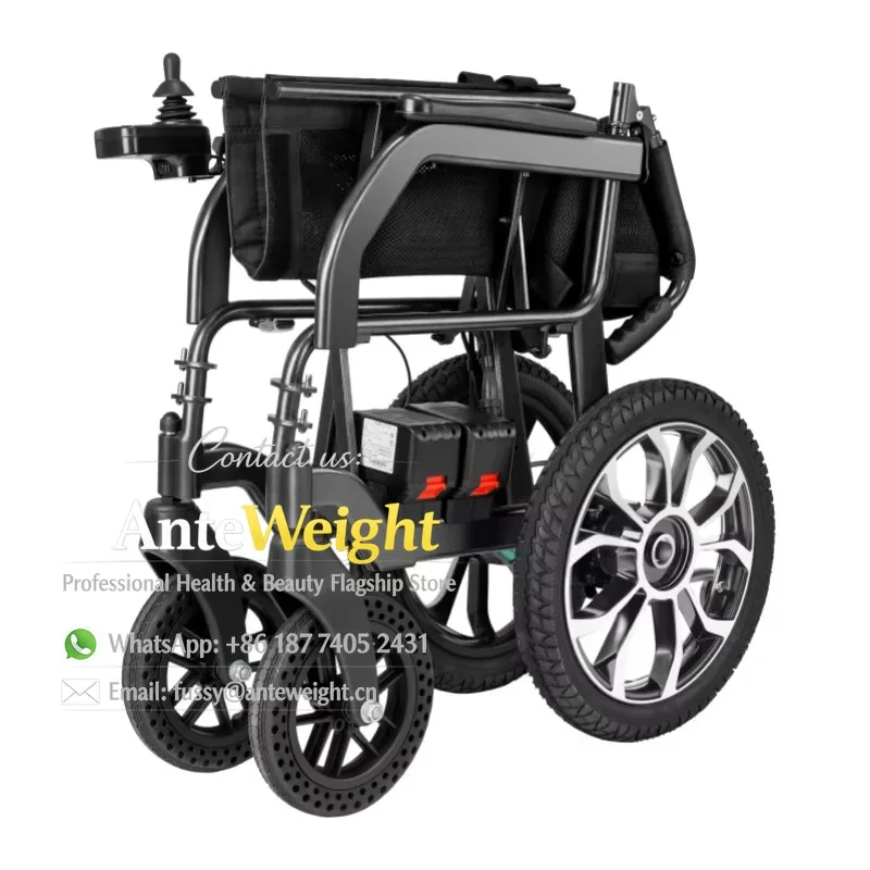 Loading 150kg Foldable Electric Wheelchair Lightweight Aluminum Power Wheelchair with 5.2A Lithium Battery for Adults