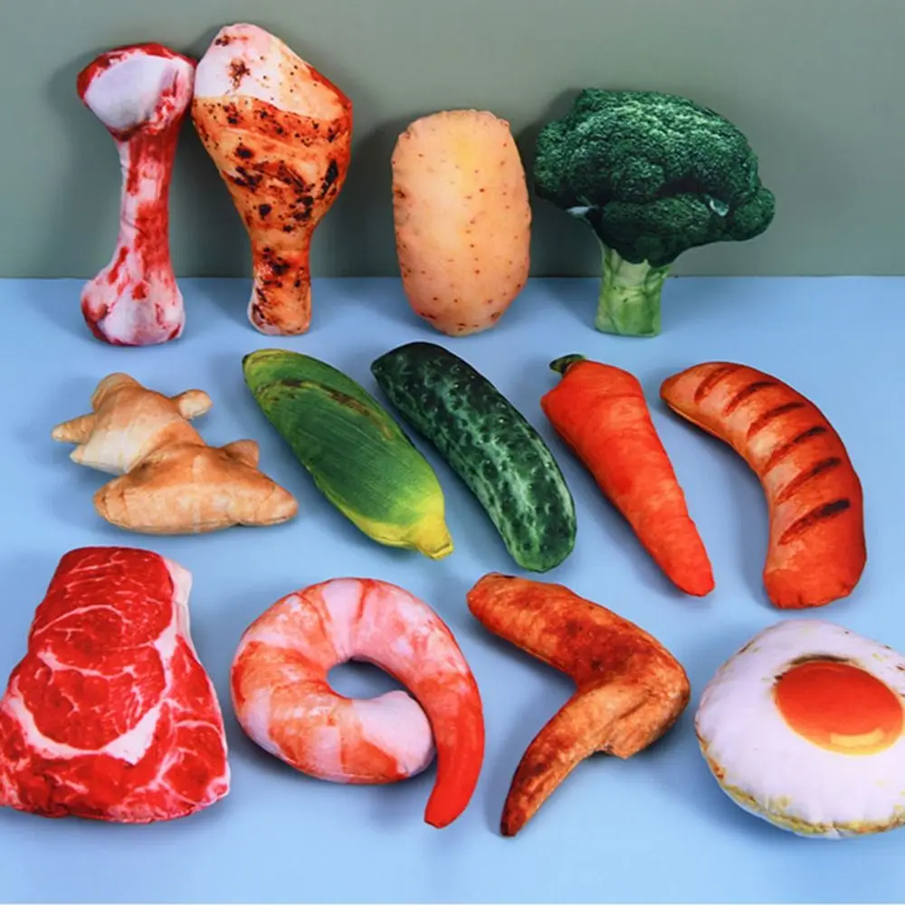 Unique Food Shape Simulation Chicken Leg Chinese Cabbage Poached Egg Squeaky Pets Supplies Chew Toys Puppy Toy Dog Toys