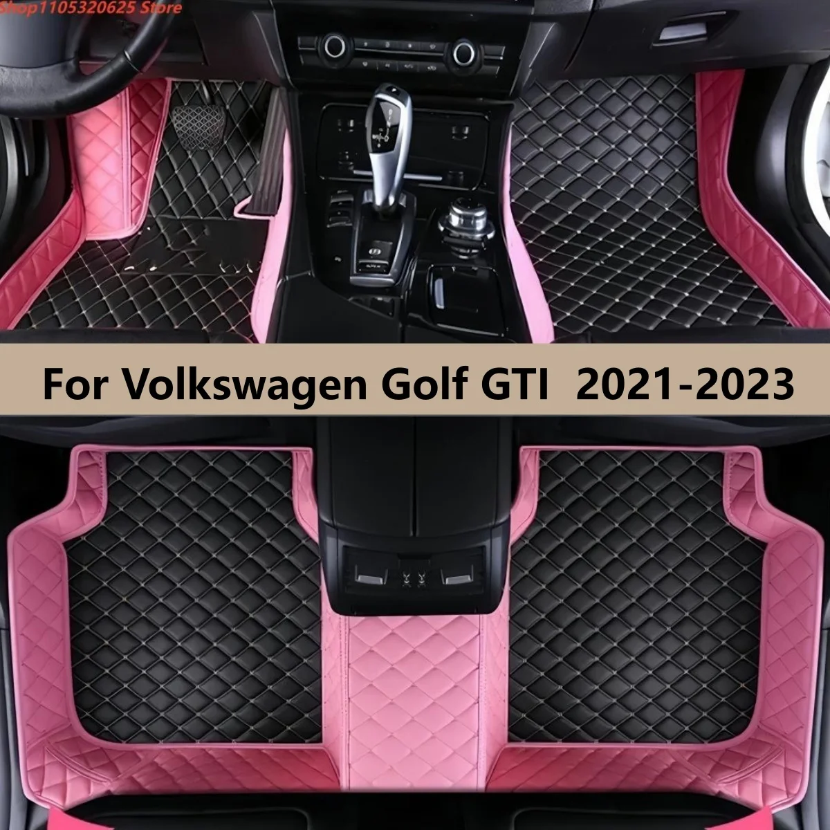 Custom Car Floor Mats Fit For Volkswagen Vw Golf GTI 2021 2022 2023 Auto Accessories Leather Matts Foot Carpet Pads Full Set