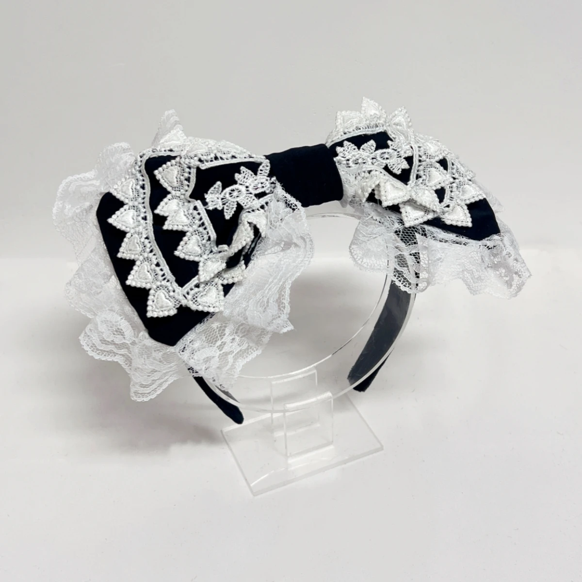 빅 보우 카와이 헤어 후프 빅토리아 레트로 레이스 헤드밴드 스위트 애니메이션 로리타 메이드 티 파티 코스프레 헤드드레스 B2263