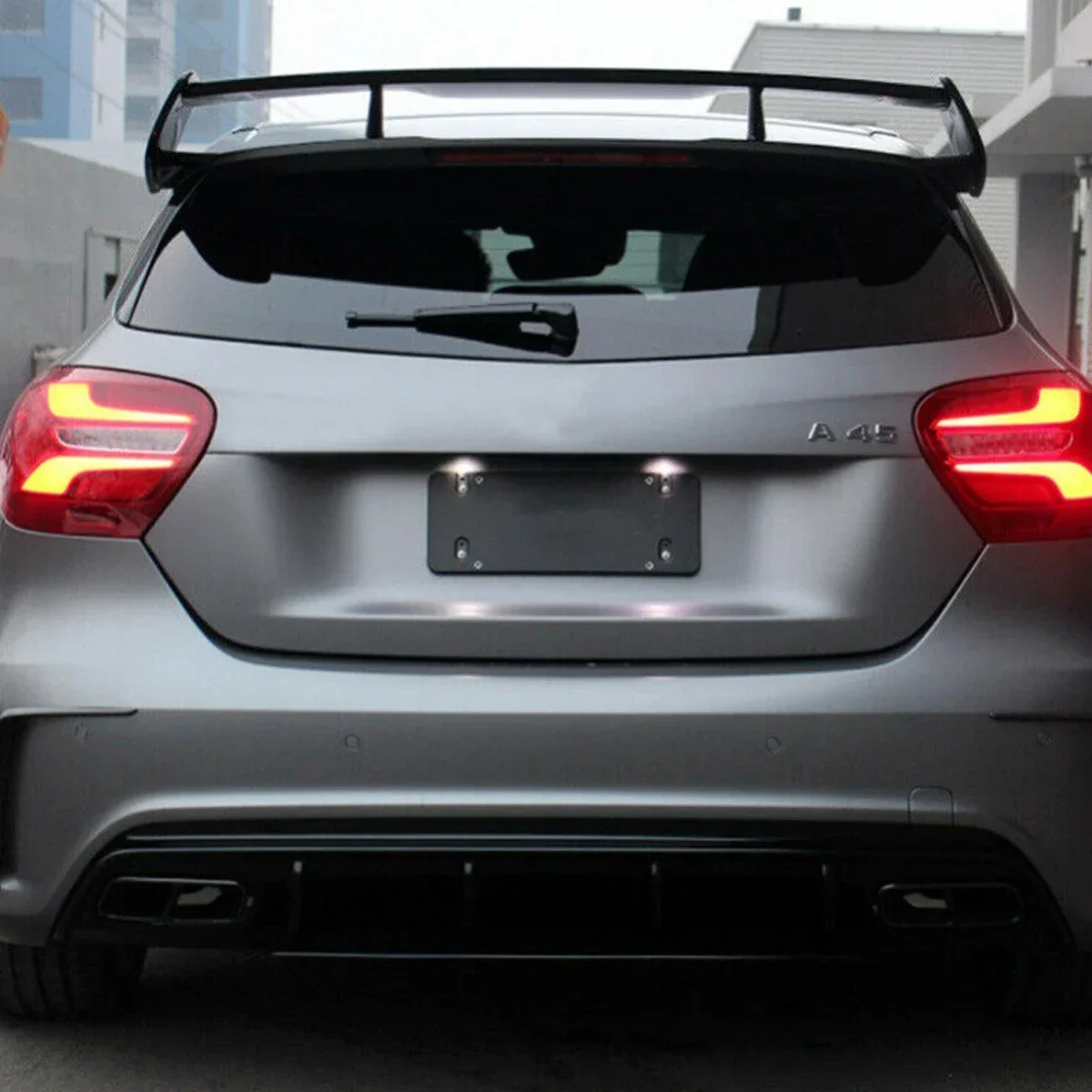 Free Shipping for Mercedes A Class 12-18 W176 A45 AMG Style Rear Bumper Diffuser &Exhaust Tips A45 Rear Spoiler