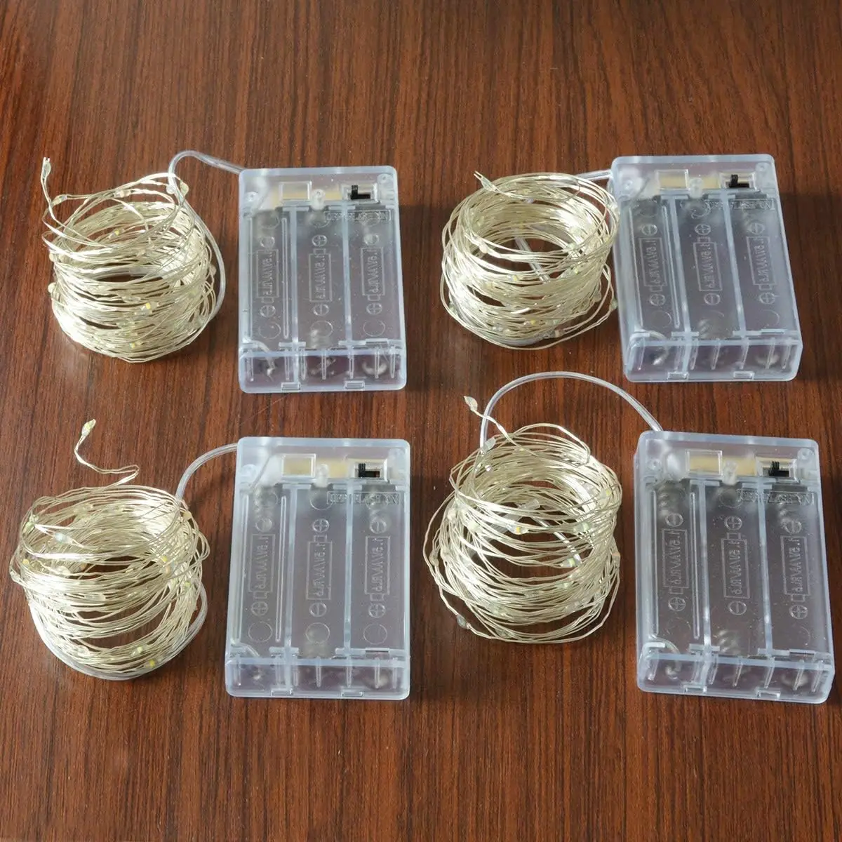 Multicolorido Natal Fairy Lights, pilhas, mini luzes LED corda para quarto e festa, 50 LEDs, 4 Packs