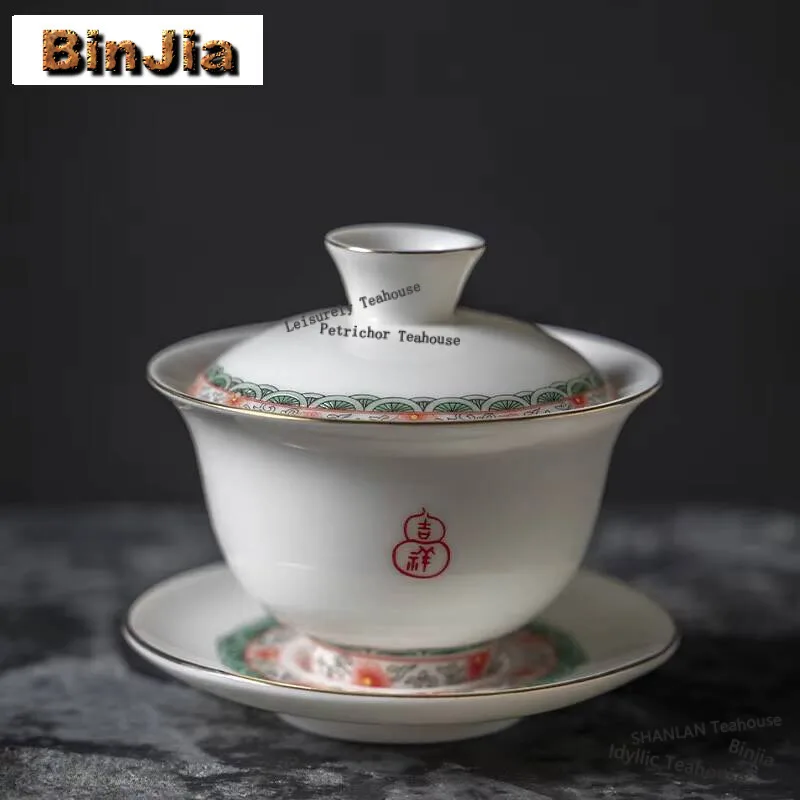 

Цветная эмалированная чаша для чая 150 мл, бытовая миска с крышкой благоприятного эффекта, элегантная чайная чашка, чайная Пивоваренная чашка, посуда для напитков, подарки для чая