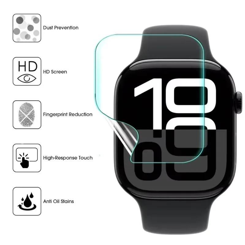 Dla Apple Watch Series 10 9 Hydrogel Film Soft HD Screen Protector dla IWatch S10 42mm 46mm S9 41mm 45mm Smartwatch Akcesoria