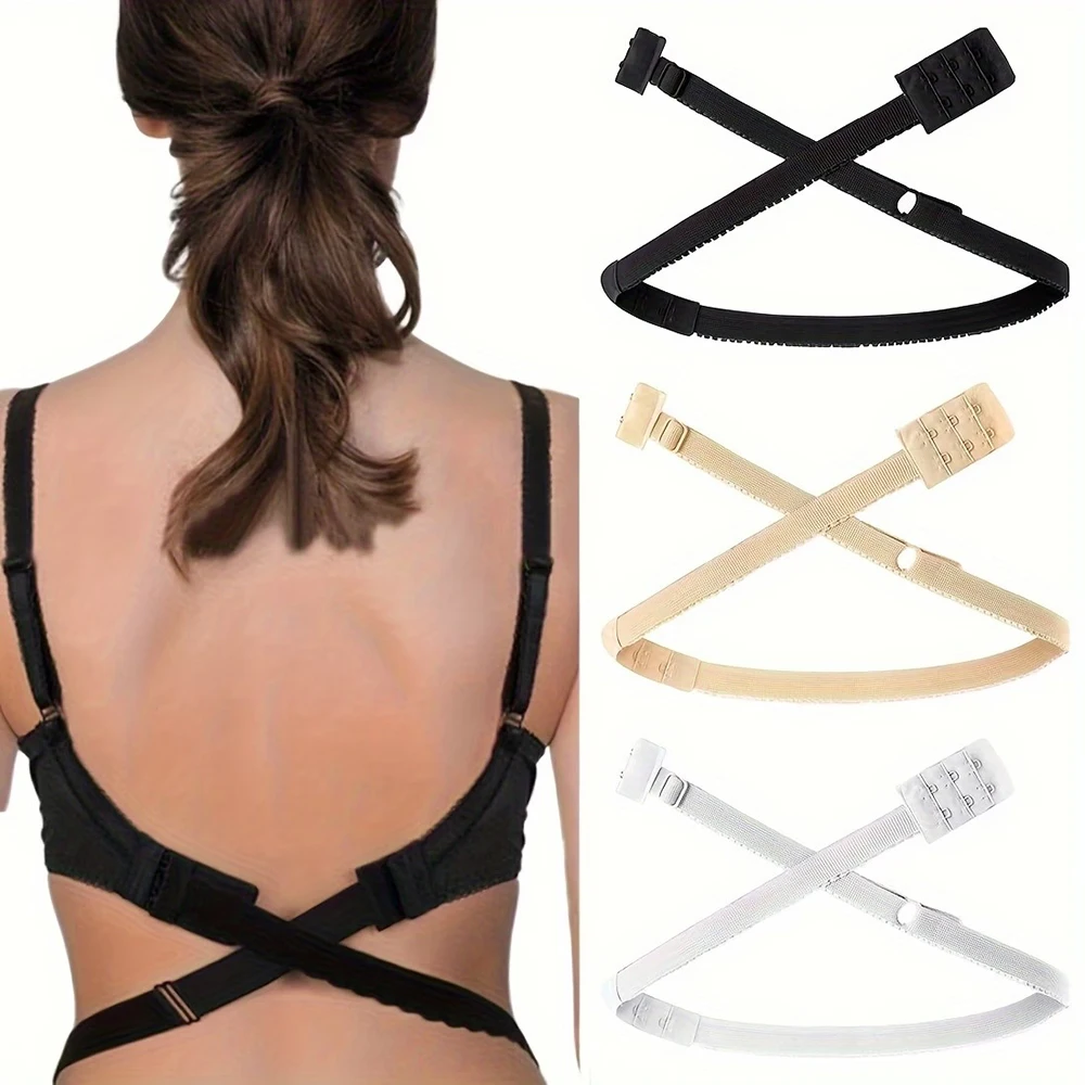 1PC Low Back Bra Extender Straps 2 Sides Adjustable Bra Strap Extender Converter Backless Bra Strap Extenders with 2 Hooks
