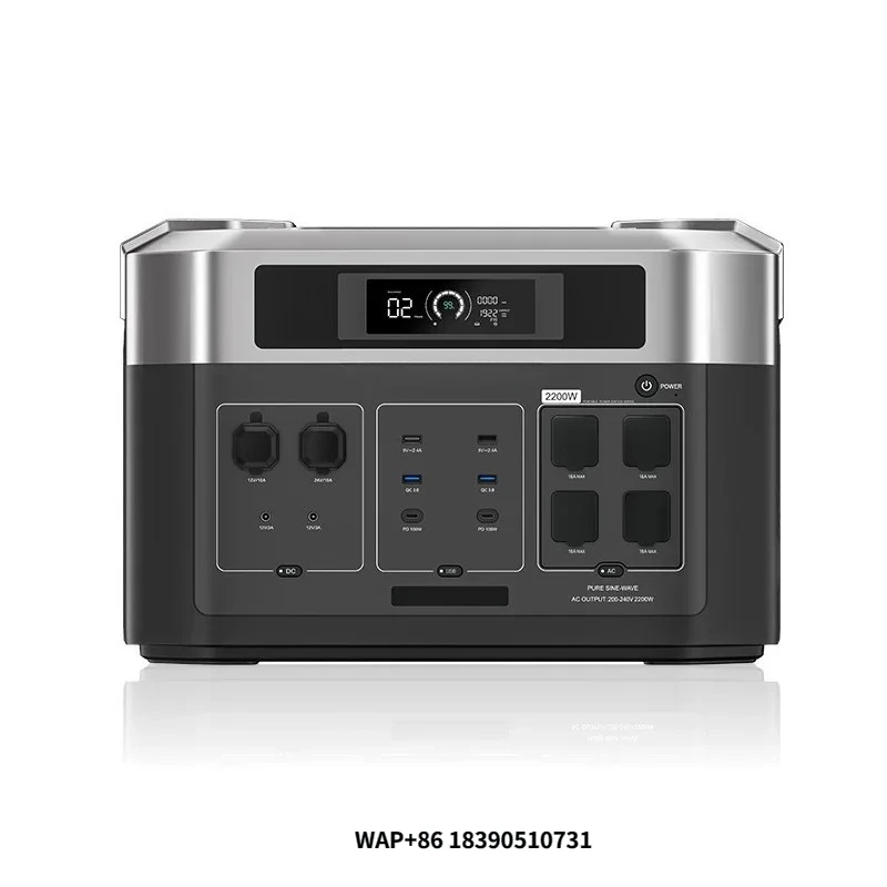 Home Backup Emergency 2200W 2048Wh Pure Sine Wave Controller Lifepo4 Battery Solar Panel Compatible Portable Power Stations