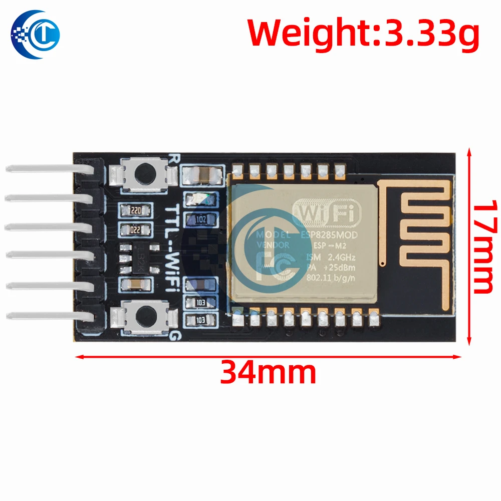 Módulo de Transmissão Transparente com Porta Serial, Wireless WiFi, TTL para WiFi, Compatível com Bluetooth, HC-06 Interface, ESP-M2